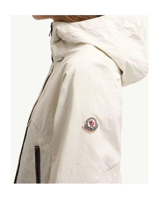Moncler Natural Lasanca Zip-Up Hooded Jacket