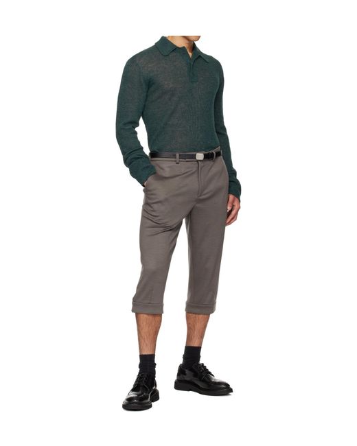 Rier Gray Knickerbocker Wool Shorts for men