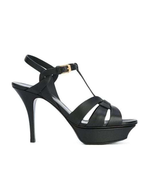 Saint Laurent Black Logo Sandals