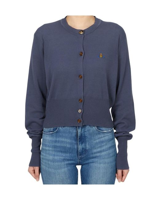Vivienne Westwood Blue Bea Cropped Cardigan