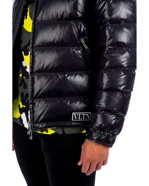 Valentino Blue Logo Patch Hooded Jacket for men