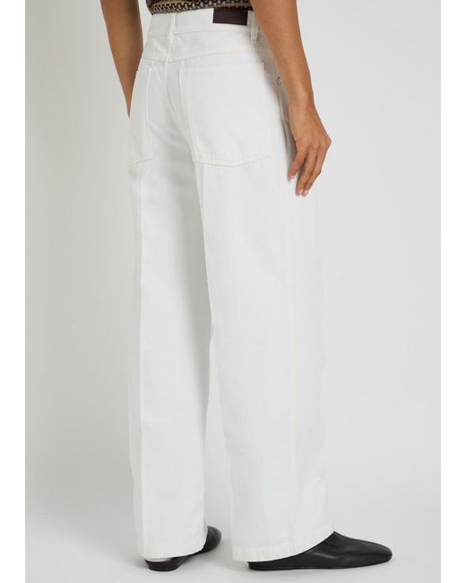 Lemaire White Wide-Leg Denim Jeans for men