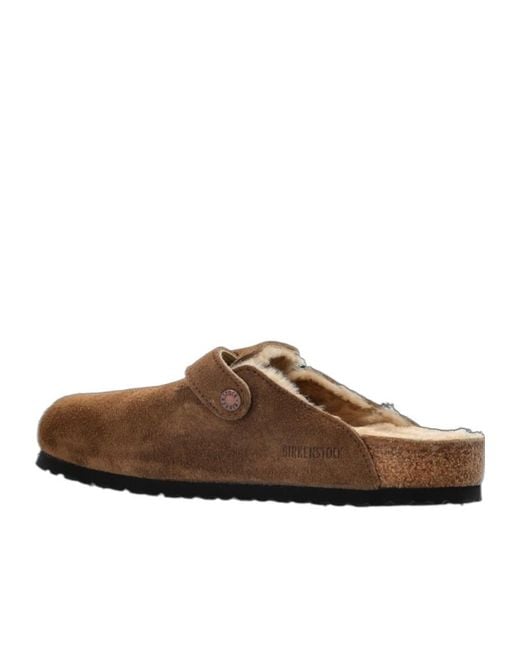 Birkenstock Brown Boston Shearling Mules for men