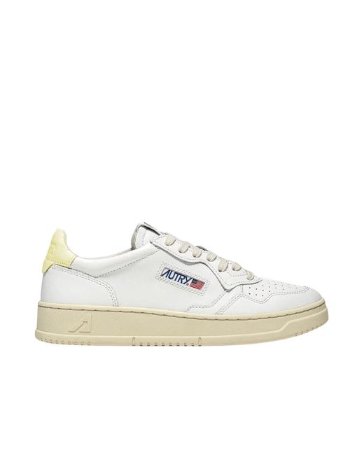 Autry White Medalist Low-Top Sneakers for men