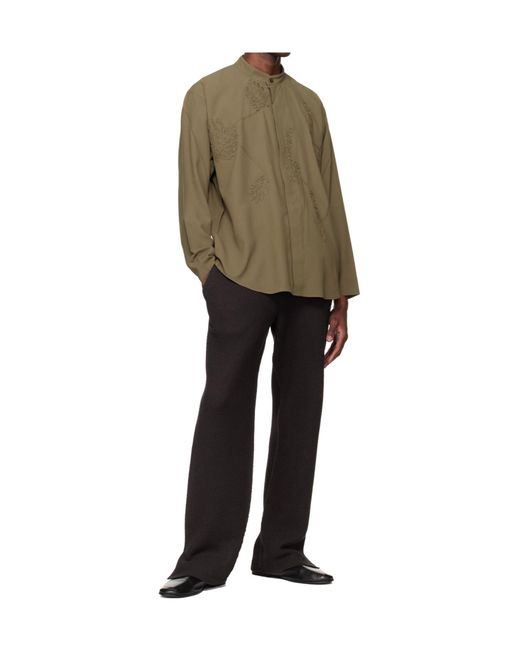 Homme Plissé Issey Miyake Natural Long-Sleeved Applique Shirt for men