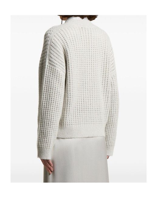 Peserico White Waffle-Knit Sweater