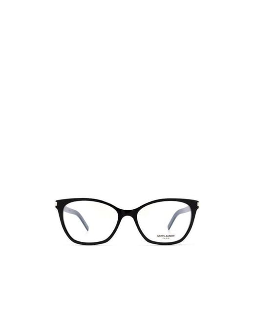 Saint Laurent White Eyewear Cat-Eye Glasses