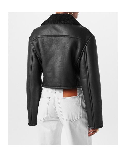 Jacquemus Black Lapel Long Sleeve Leather Jacket