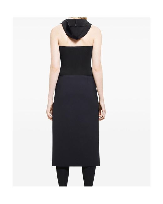 Courreges Black Hooded Bodysuit