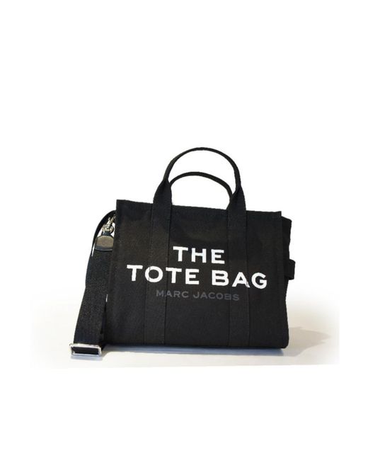 Marc Jacobs Black Logo Printed Zip-Up Small Tote Bag