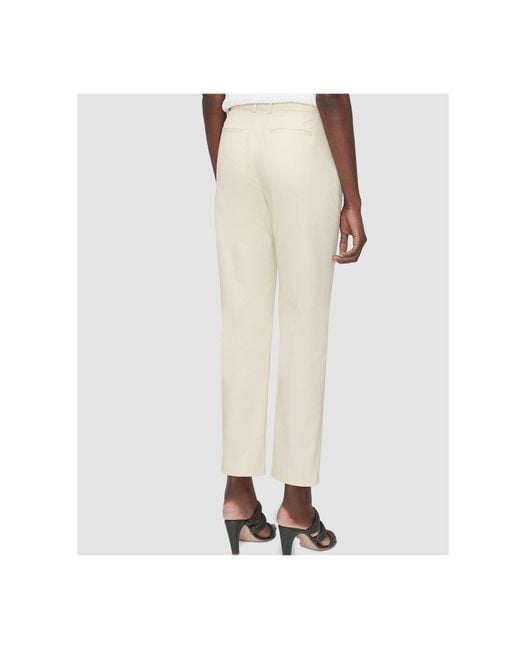 Joseph White Pressed-Crease Straight-Leg Trousers