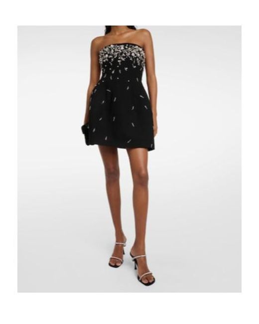 Jonathan Simkhai Black Arta Embellished Bustier Minidress