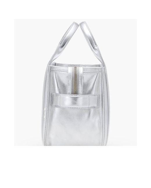 Marc Jacobs Gray The Metallic Small Tote Bag
