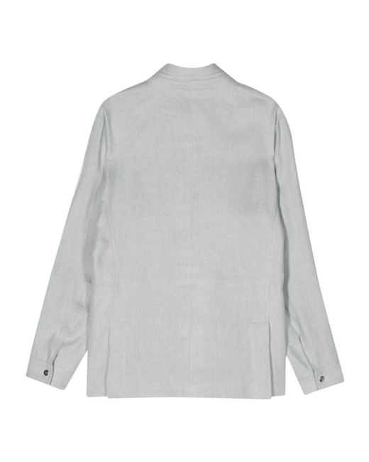 Eleventy Gray Four-Pockets Linen Jacket for men