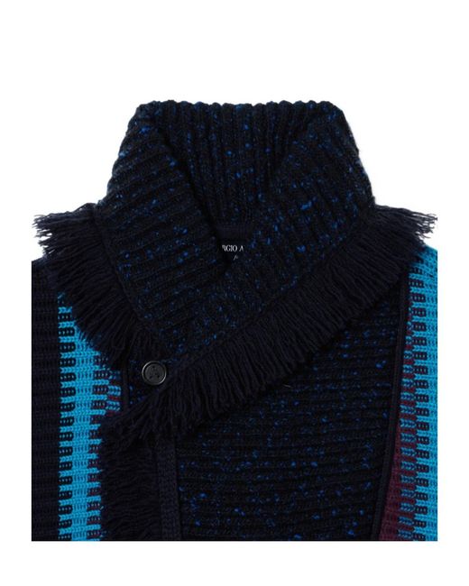 GIORGIO ARMANI X ALANUI Blue Giorgio Armani For Alanui Cashmere Blend Cardigan