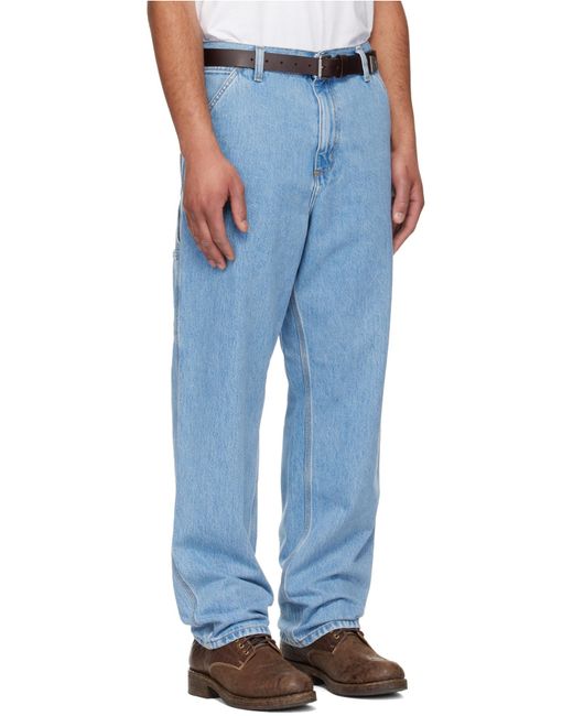 Carhartt Blue Smith Button-Down Jeans Pants for men