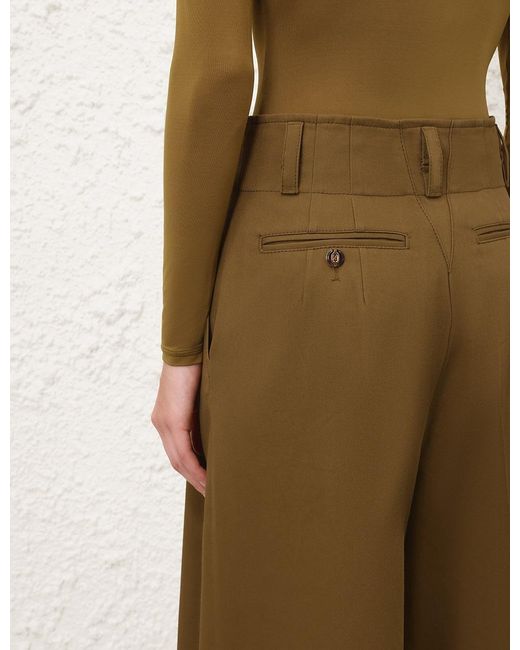 Zimmermann Green Luna Drill Tailored Pants