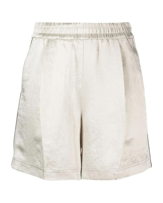 Helmut Lang White Straight-Cut Crinkled Shorts