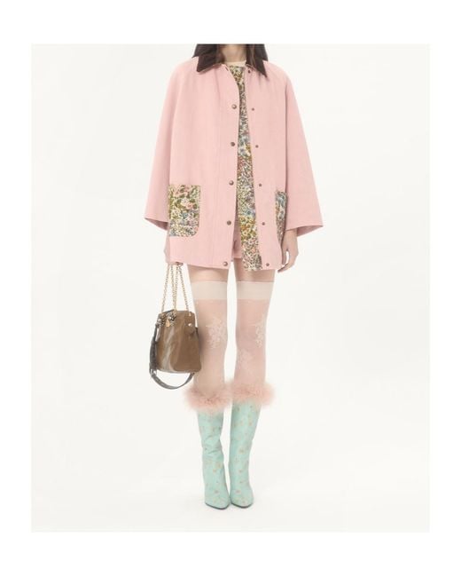 Valentino Pink Frayed Hem Denim Shorts