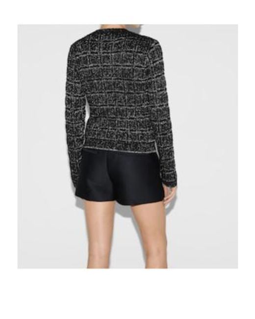 Gucci Black Lamé Check Jacquard Cardigan