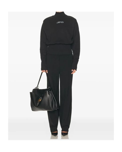Jean Paul Gaultier Black Mock-Neck Long-Sleeve Sweatshirt