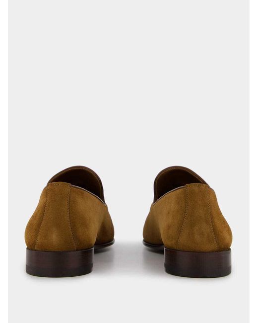 Manolo Blahnik Brown Round Toe Loafers for men