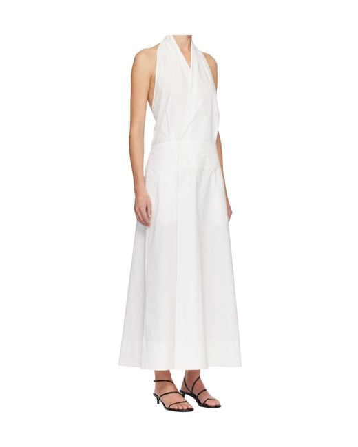 St. Agni White Halter Wrap Midi Dress