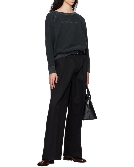 Maison Margiela Black Logo Embroidered Sweatshirt for men