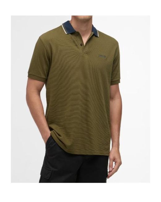 Barbour Green Short-Sleeved Polo Shirt for men