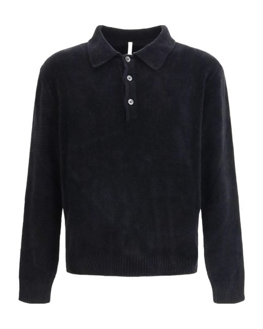 sunflower Blue Chenille Quarter-Button Polo Shirt for men
