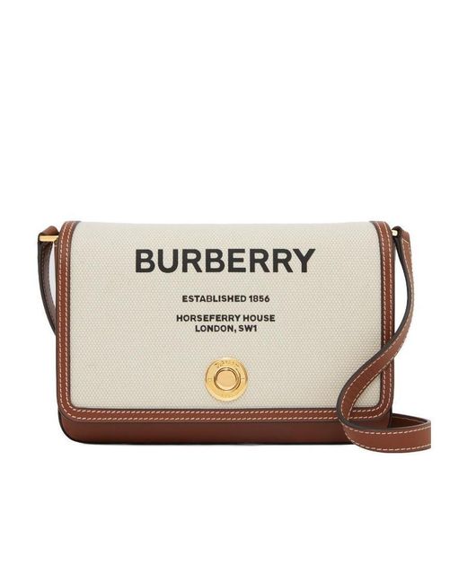 Burberry White Horseferry Print Shoulder Bag