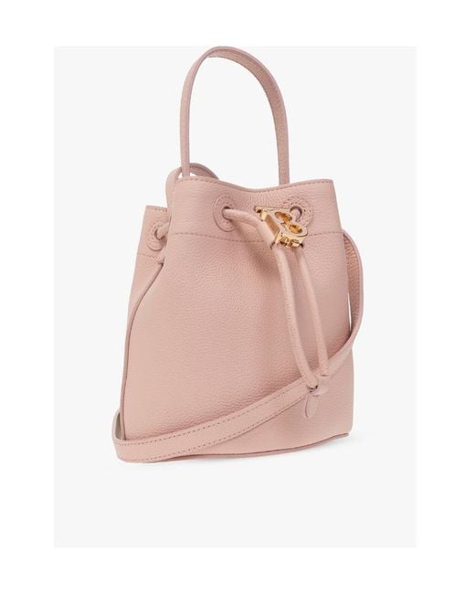 Burberry Pink Mini Tb Leather Bucket Bag