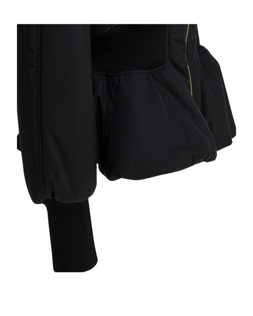 Alaïa Black Alaïa Zipped Bomber Jacket