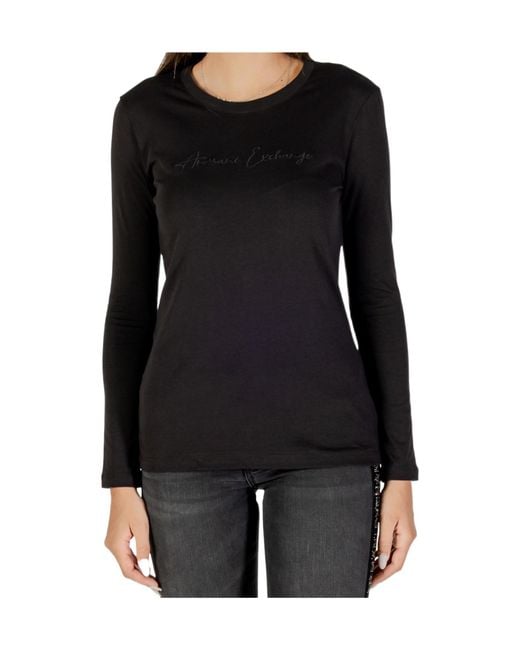ARMANI EXCHANGE Black Round-Neck T-Shirt