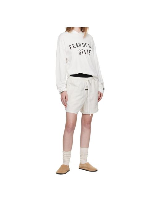 Fear Of God White Elastic Waistband Shorts