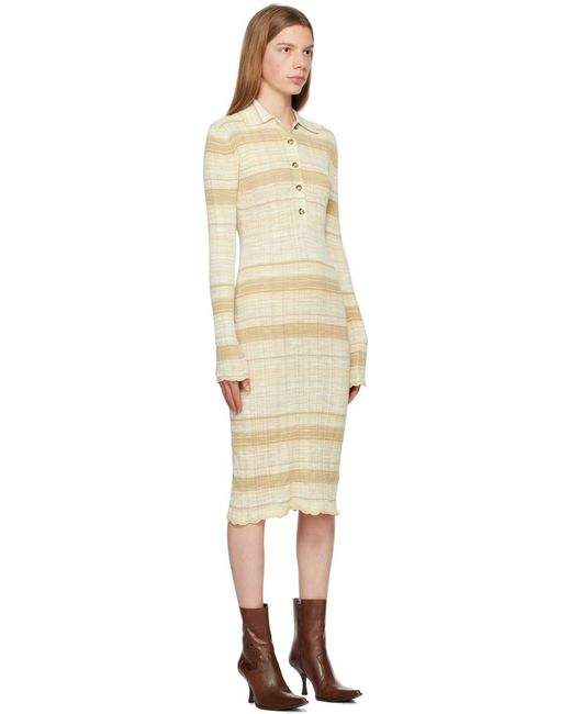 Acne Natural Striped Button Dress