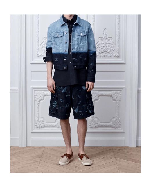 Dior Blue Iviera Cargo Shorts for men