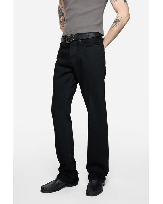 Acne Black Button Detailed Flared Jeans for men