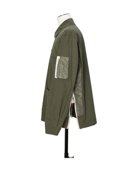 Sacai Green Oxford Jacket for men