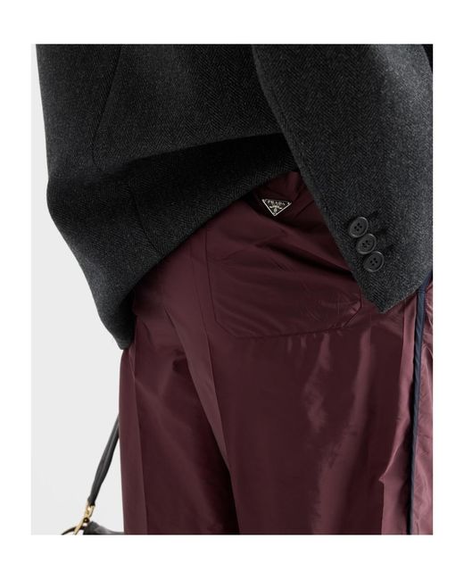 Prada Purple Triangle-Logo Elasticated Waistband Pants