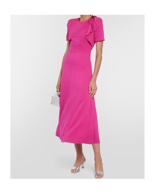 Roland Mouret Pink Asymmetrical Midi Dress