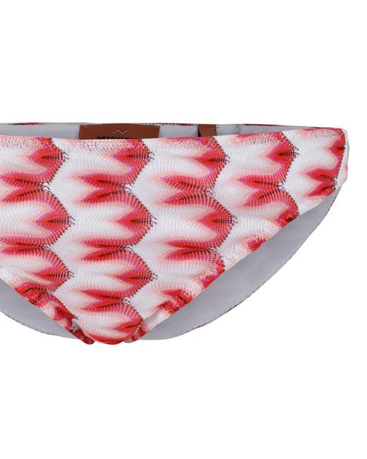 Missoni Red One-Shoulder Zigzag Bikini