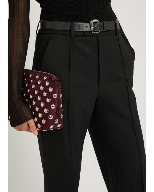 Nili Lotan Black Etoile Straight-Leg Wool Trousers