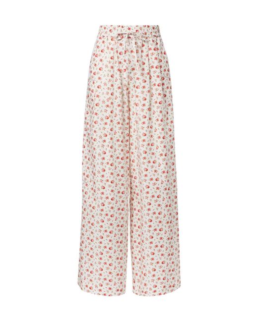 Dolce & Gabbana Multicolor Floral Cotton-Blend Poplin Wide-Leg Pants