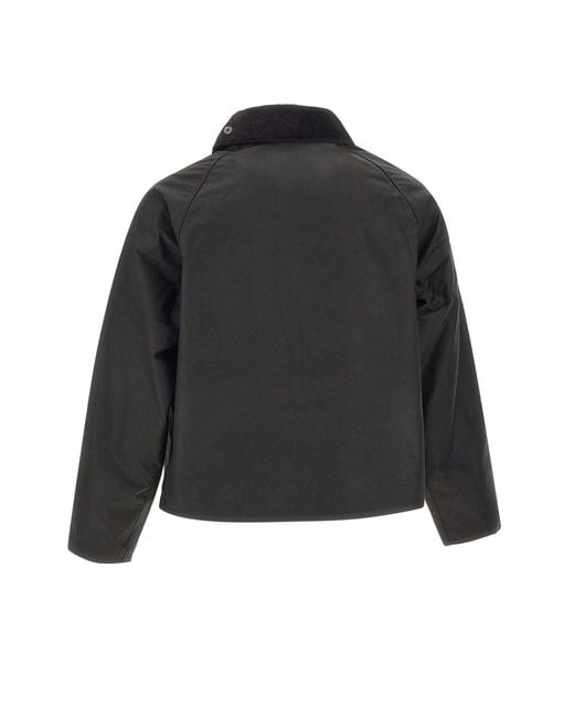 Barbour Black Spey Slim Waxed Jacket for men