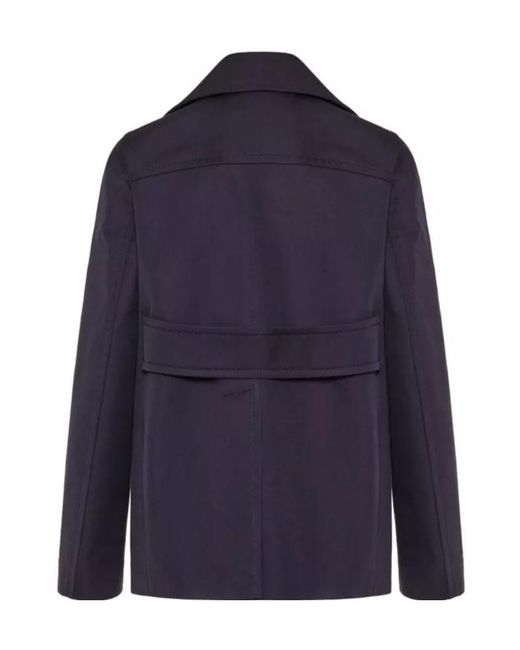 Valentino Blue Logo Plaque Long-Sleeved Jacket