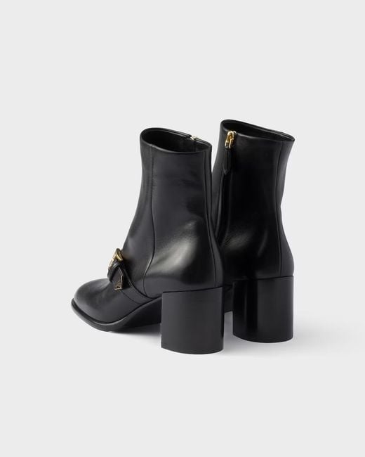 Prada Black Leather Booties