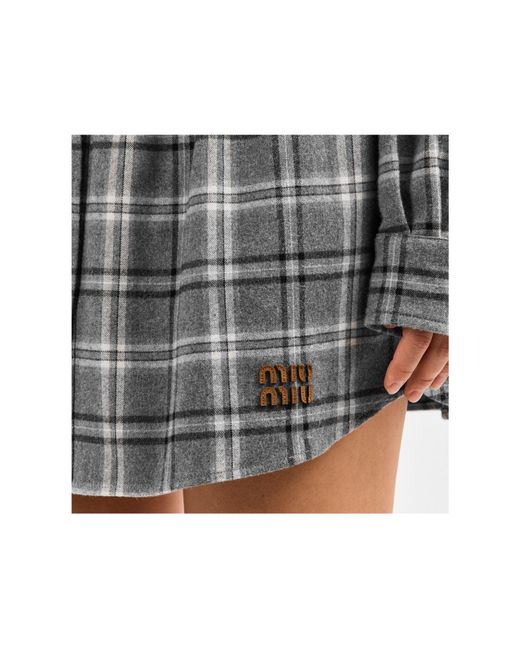 Miu Miu Gray Mini Skirt