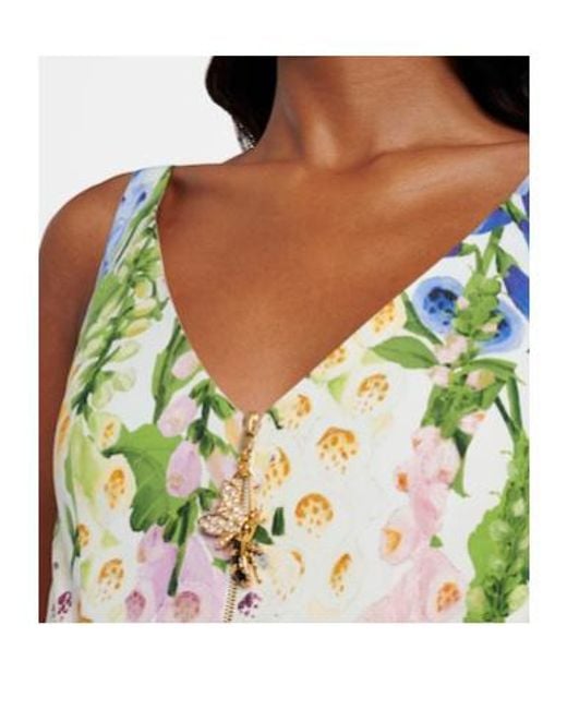 Oscar de la Renta White Floral Poplin Cocktail Dress