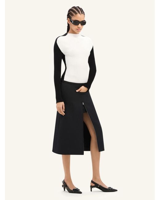Courreges Black Courrèges Zip Detailed Skirt